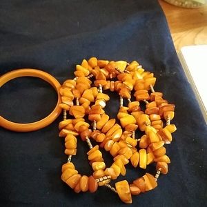 Natural amber necklace  and bracelet
